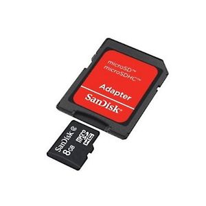 Sandisk memoria 8gb micro sd card + adaptador class4