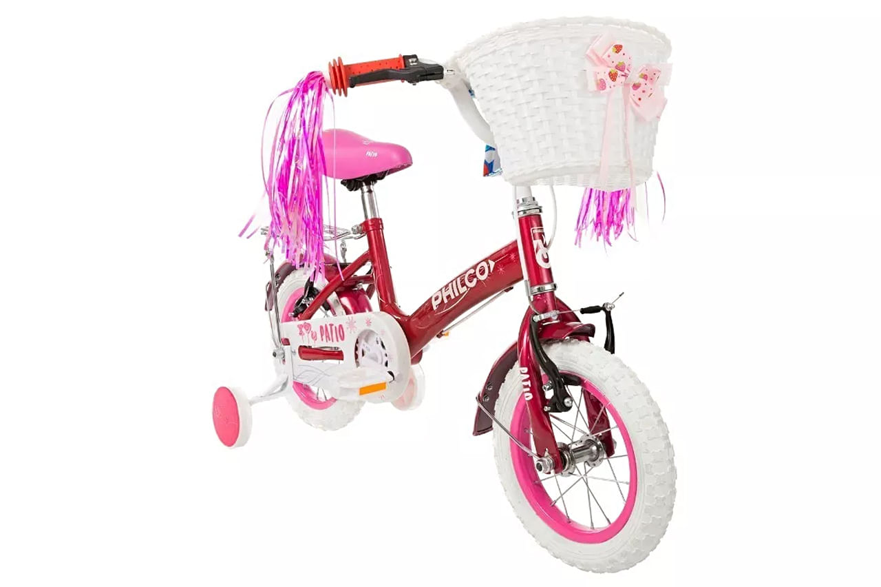 Bicicleta philco r12 nena rueditas canasto rosa