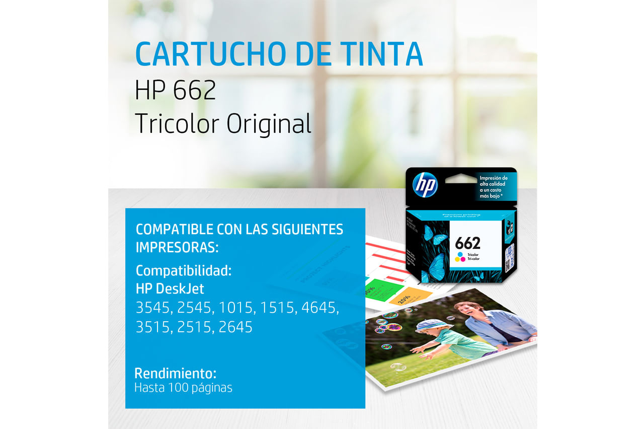 Cartucho 662-Tri Color Ink Cartridge Cz104al Hewlett Packard