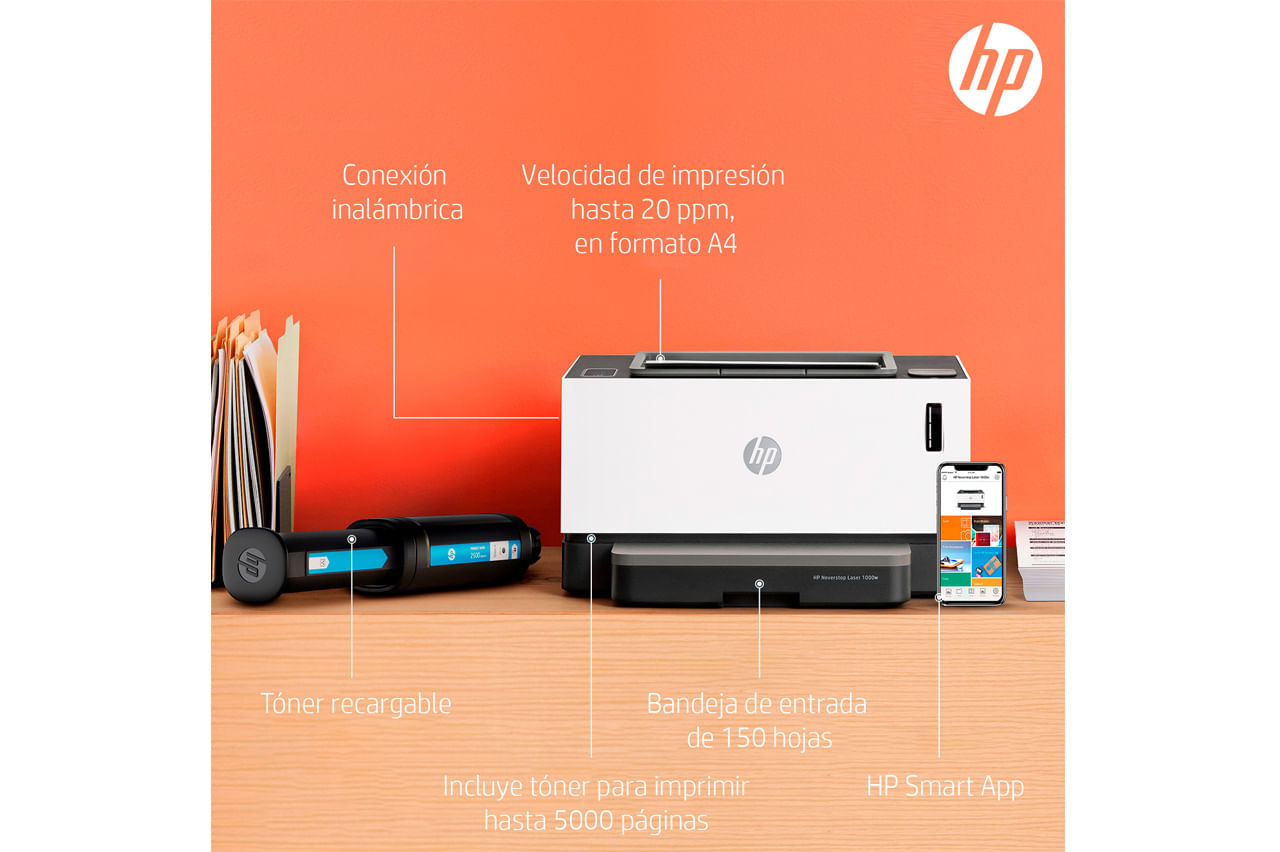 Impresora Sistema Continuo Laser Hp Neverstop 1000w Wifi Usb