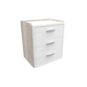 MESA DE LUZ 3 CAJ BLANCO/HELSINKI PERGAMINO MUEBLES