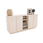Bahiut-DL856-4-Puertas-Fineline-crema-Delos