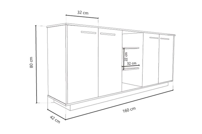 Bahiut-DL856-4-Puertas-Fineline-crema-Delos