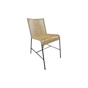 Silla Bardot Hierro Negro Tejido Cordon Simil Yute Puebla Diseño