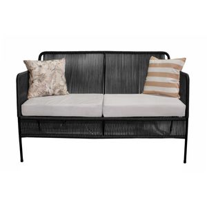 Silla Doble Dante Hierro Negro Tejido Cordon Negro Puebla Diseño
