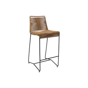 Banqueta Leblon Hierro Negro Tejido Simil Yute 102x44x51 Puebla Diseño