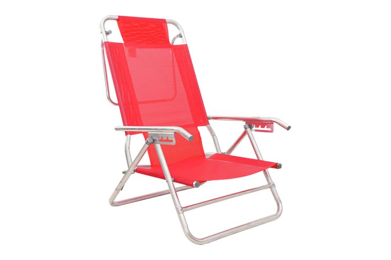 Reposera80012Aluminio5posicionesRojoDescansar