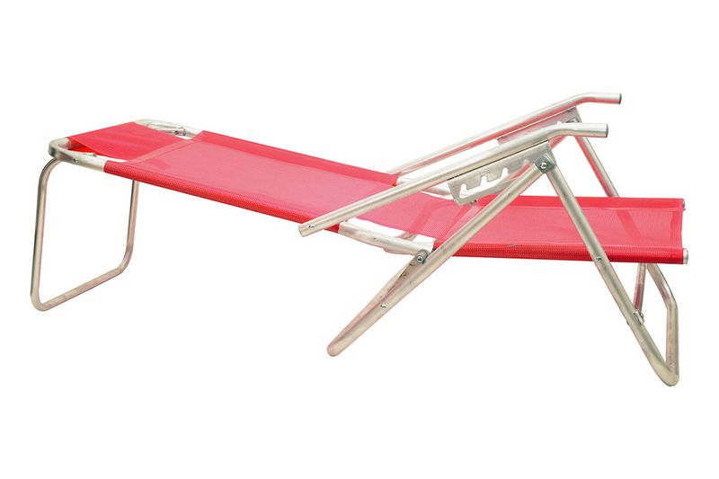 Reposera80012Aluminio5posicionesRojoDescansar