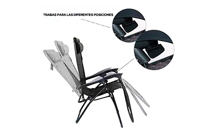 Reposera-Gravedad-Cero-T6100-Negra-Garden-Life