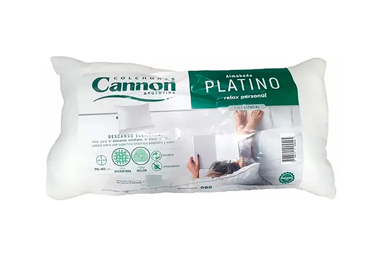 Almohada Cannon Platino 70×40 Pack x 2 Unidades – Tu Mejor Sommier