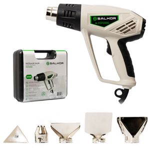 Pistola De Calor 2000W con Maletin Plastico 6 Accesorios