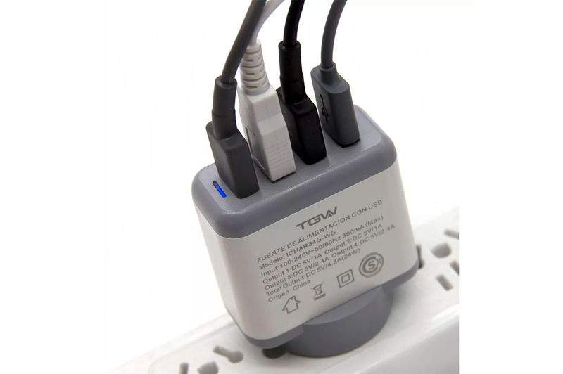 Cargador-Pared-TGW-4-Puertos-USB-ICHAR34G-WG-
