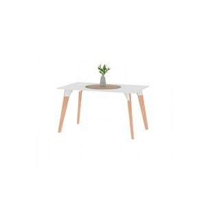 Mesa Oslo Rectangular 1,40 Blanco/Roble natural Dielfe