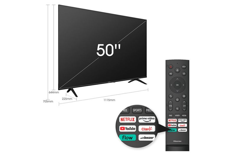 SmartTV50”UHD4KHisense50A64H