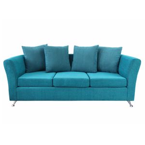 Sillón Trento X4 3 Cuerpos de Chenille Zafiro Turquesa