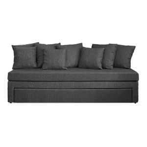 Sofá Cama Diván Nadine 3 Cuerpos de Chenille Jumper Gris Oscuro