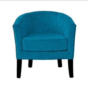 Poltrona Curvé 1 Cuerpo de Chenille Zafiro Turquesa