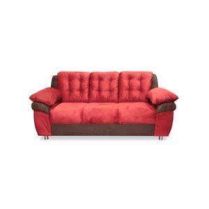 Sofa Berlin 3 Cuerpos Marron Rojo Bassett