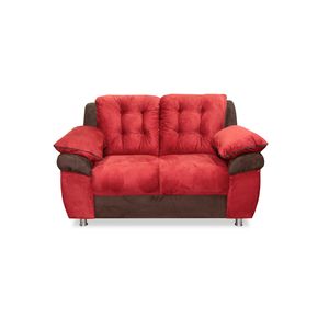 Sofa Berlin 2 Cuerpos Marron Rojo Bassett