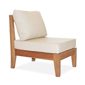 Sillón de jardín Toscana 1 cuerpo en madera Petiribi tapizado en Talampaya Crudo