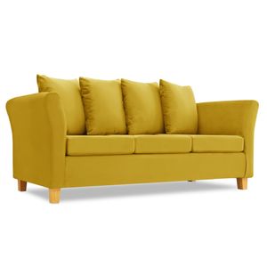 Sillón Trentino 3 Cuerpos Pana Antimanchas Amarillo