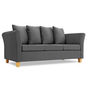 Sillón Trentino 3 Cuerpos Pana Antimanchas Gris Oscuro