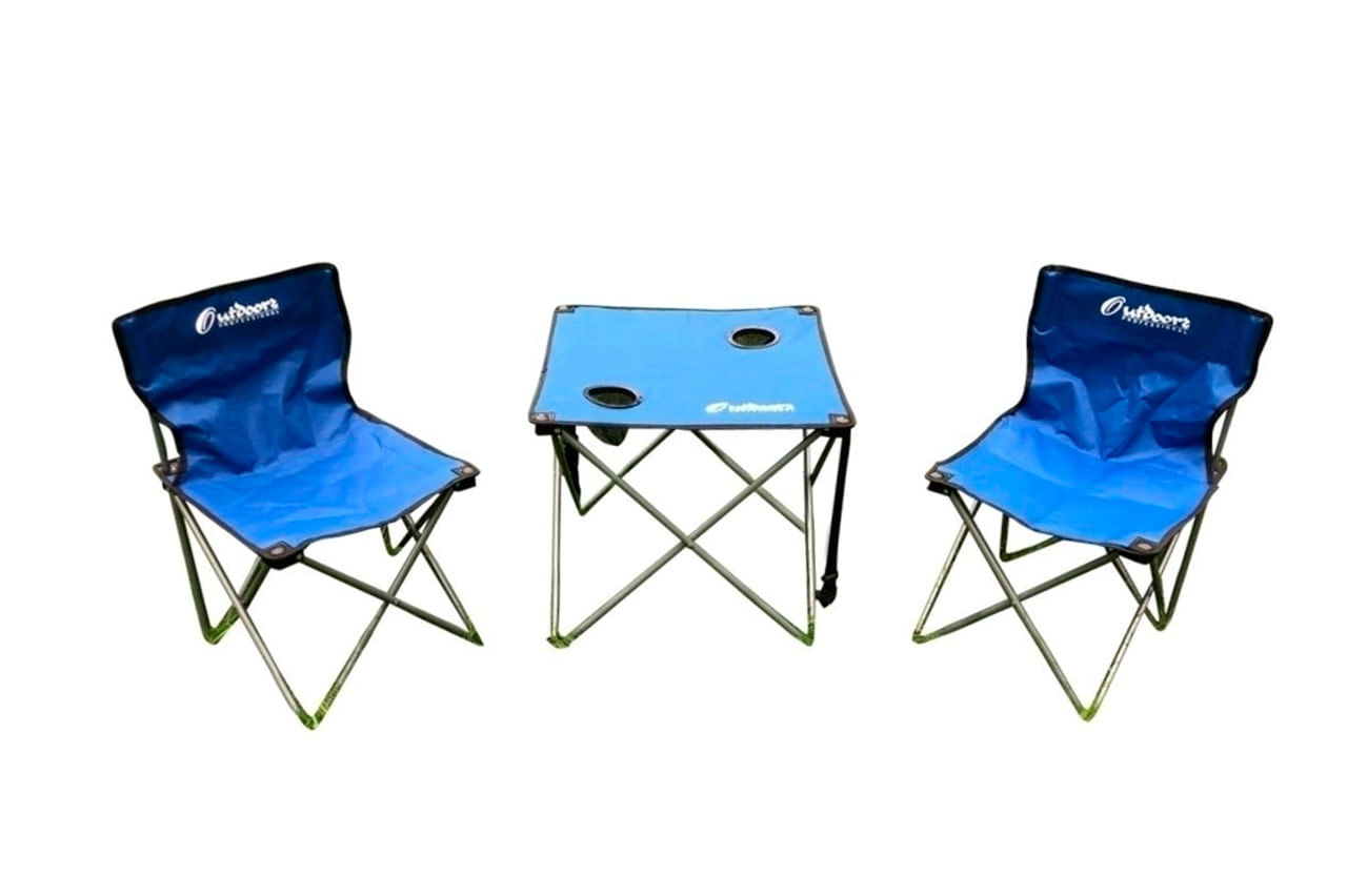 Mesa Camping Plegable Azul C/Diseño Practico Surtek