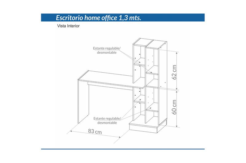 Escritorio-C-Biblioteca-0ES110-Blanco-Wengue-1.30M-Piro-muebles