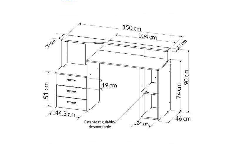 Escritorio-0ES107-3-Cajones-GuatambuGrafito-1.5M-Piro-Muebles