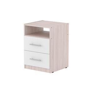 Mesa de Luz DMO450 2 cajones Jacaranda/Blanco Piro Muebles