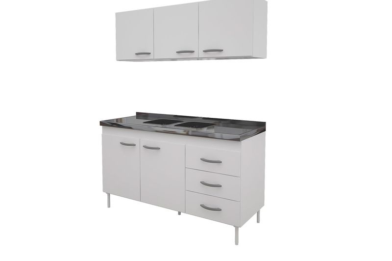 Combo-Bajo-Mesada---Alacena-1.40mts-Blanco-Delos