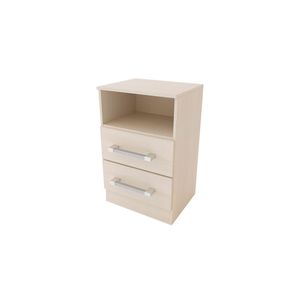 Mesa de Luz DL205 2 cajones Fineline Crema Delos