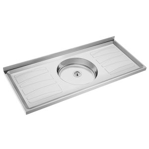Mesada de Acero con Bacha Central 1,20mts Delos