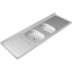 Mesada de Acero con Bacha Central 1,60mts Delos