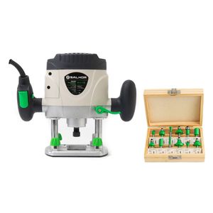 Combo Fresadora 1/4" 1200 W + Set De 12 Fresas Profesionales 1/4"