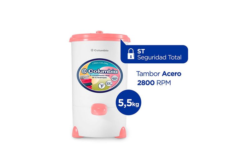 Secarropas-Centrifugo-HTS-5501-Columbia-Rosa-5.5Kg