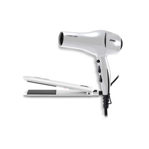 Set Kit Secador de Pelo + Planchita de Pelo Atma CK4015P Blanco