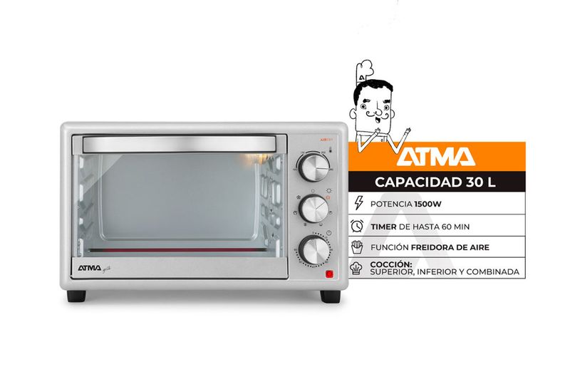 Horno-Electrico-Grill-y-Air-Fryer-Atma-91HGFA3023PI-30L-Silver