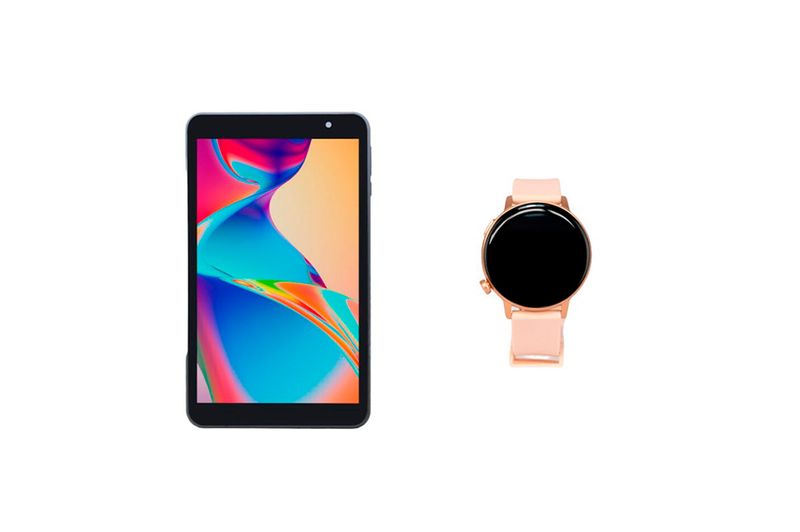 TabletKasselSK35018”64GB3GBAndroid13NegroSmartWatchRosa