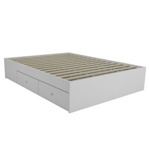 Cama Base de Colchon con 4 cajones 147 x 195 cm Blanco