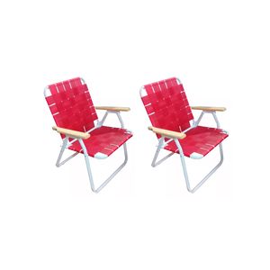 Sillón Set x2 Descansar Acero 10002 Rojo