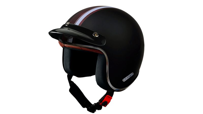Casco Vertigo Vintage Maya 2 Talle S Negro Mate Pardo