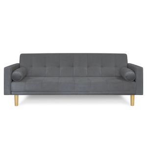 Sofá Cama 3 cuerpos 215x80 Detroit en pana antimanchas gris oscuro Fullconfort