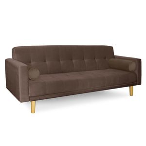 Sofá Cama 3 cuerpos 215x80 Detroit en pana antimanchas chocolate Fullconfort