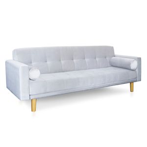 Sofá Cama 3 cuerpos 215x80 Detroit en pana antimanchas gris claro Fullconfort