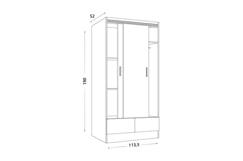 Placard-Tana-Plus-Ricchezze-2-Puertas-corredizo-190-x-113.5-cm-Blanco-Nevado