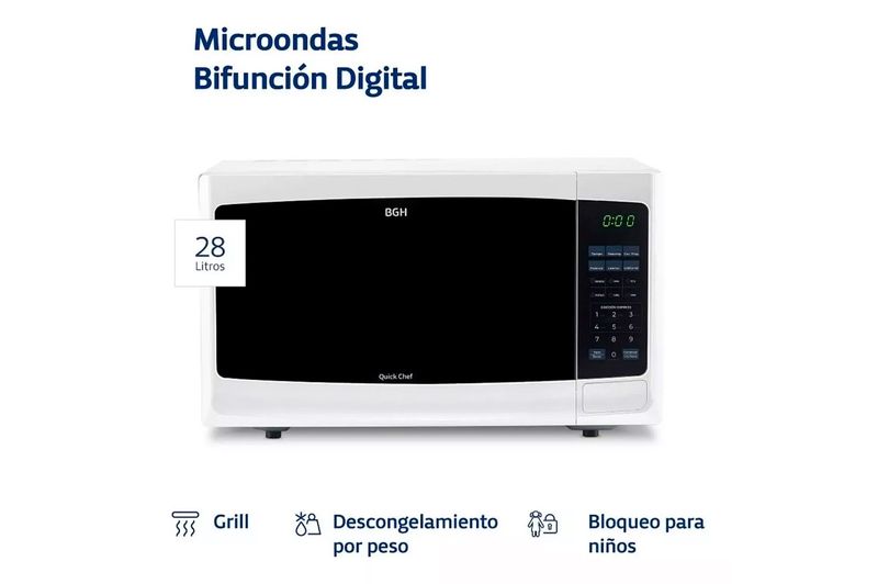 Horno-Microonda-Grill-BGH-28Lts-Digital-B228DB9-Blanco