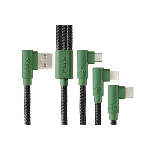 Cable Hune 3en1 USB a Tipo-C+Micro USB+Lightning CA-319 1.2 Mts Verde