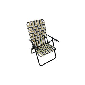 Reposera Plegable Descansar 5 Pos 80042 Negro y Dorado/Blanco