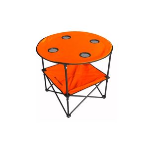 Mesa Plegable Kushiro con Porta Vaso MCP0175x65cm Naranja